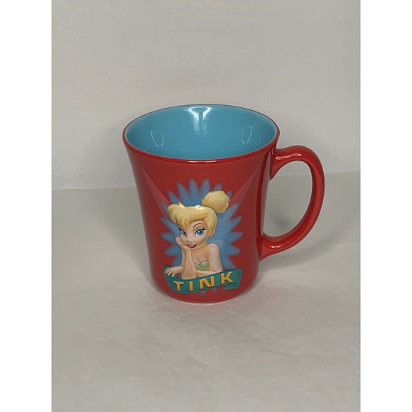 Disney Store Tinker Bell Fairy Tink 3D Ceramic Red coffee Mug Cup 16 oz - Picture 1 of 13